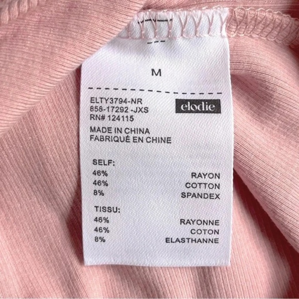 Elodie Womens Ribbed Square Neck Tank Thong Bodysuit Mauve Pink Medium New - Picture 6 of 10